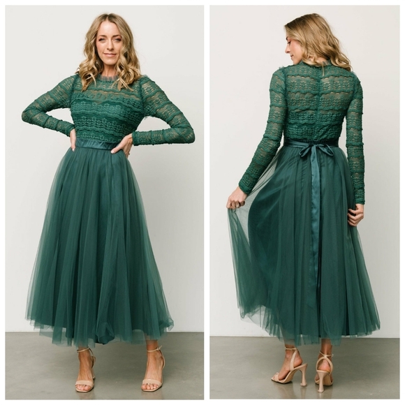 Baltic Born Dresses & Skirts - Baltic Born Lonnie Emerald Green Tulle Dress